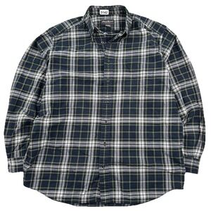 Eddie Bauer Blackwatch Plaid Shirt Mens Large Tall LT Oxford Button Down Green